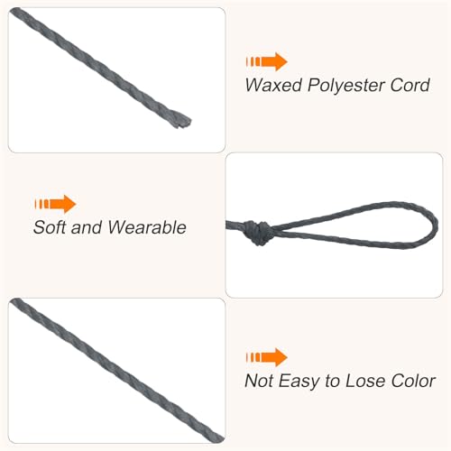 Waxed Cord 0.45mm Waxed Thread 87 Yard Wax String Leather Cord for Bracelet Making