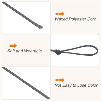 Waxed Cord 0.45mm Waxed Thread 87 Yard Wax String Leather Cord for Bracelet Making