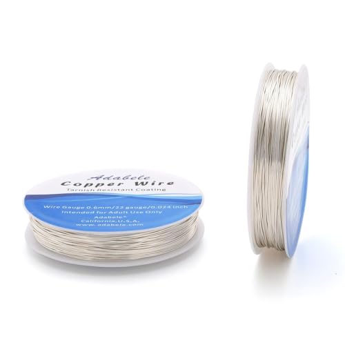 249 Feet Tarnish Resistant Silver Jewelry Copper Wire 22 Gauge