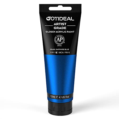 Metallic Acrylic Paint Pearl Sapphire Blue Tubes (4.1 Fl Oz)