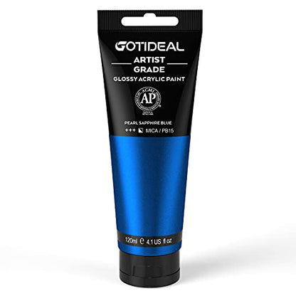 Metallic Acrylic Paint Pearl Sapphire Blue Tubes (4.1 Fl Oz)