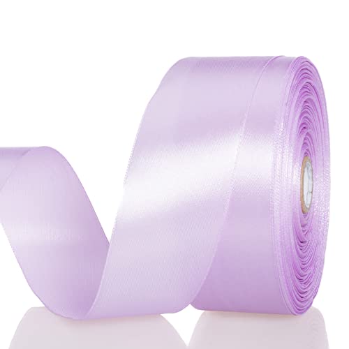 1 1 2 Inch Lilac Solid Satin Ribbon for Gift Wrapping (150 Foot)