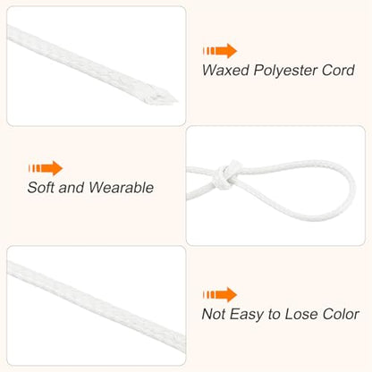 Waxed Cord 1.2mm Waxed Polyester Cord 175 Yard Wax String for Bracelet Making