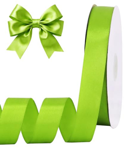 1 Inch x 100yds Sage Green Satin Ribbon for Crafts