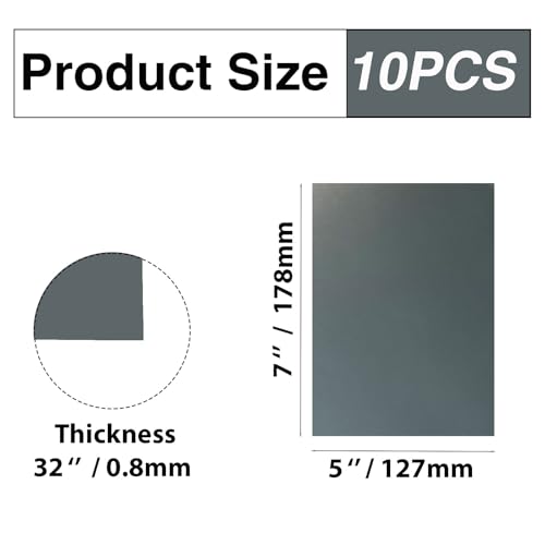 10Pcs Gray Anodized Aluminum Sheet 5" x 7" x 1 (10 Count)