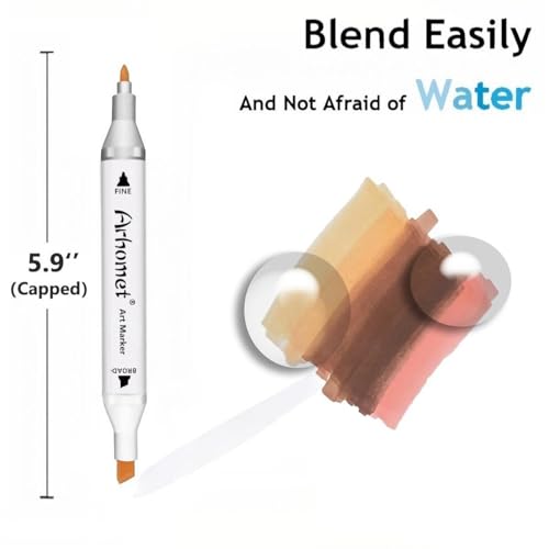6 Colors Skin Tone Alcohol Markers Set (6 Count)