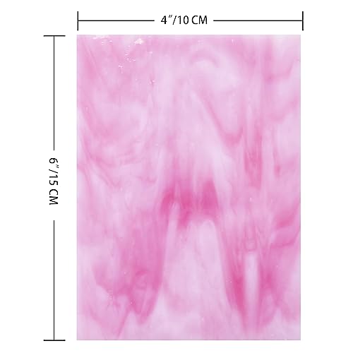 12 Sheets Mixed Red Pink Stained Glass Sheets