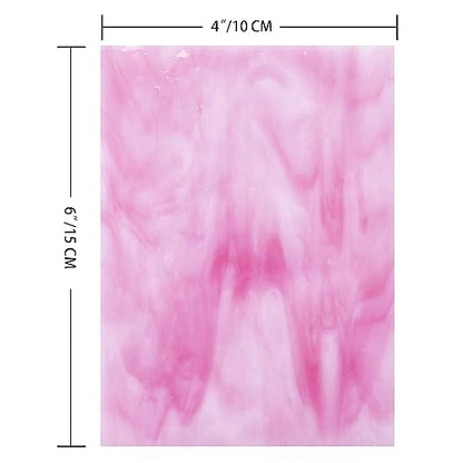 12 Sheets Mixed Red Pink Stained Glass Sheets