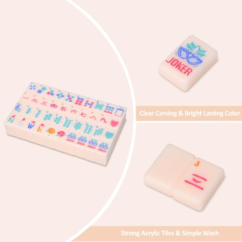 American Mahjong Tile Set with Carrying Bag and Accessories