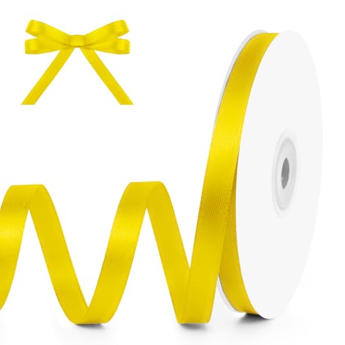 3 8" x 50 Yards Yellow Satin Ribbon Crafts Gift Wrapping