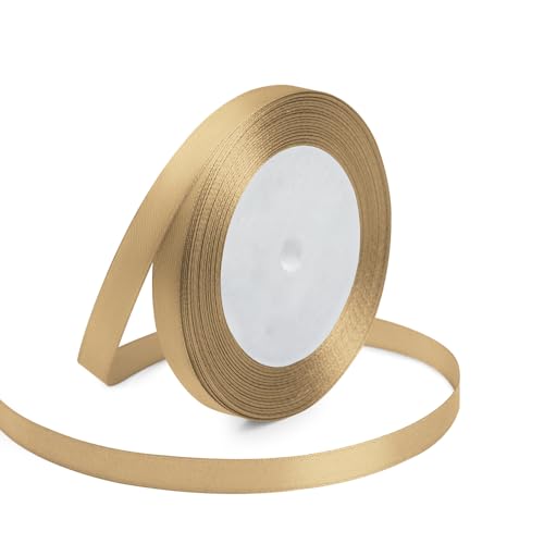 3 8" x 25 Yards Champagne Gold Satin Ribbon Crafts Gift Wrapping
