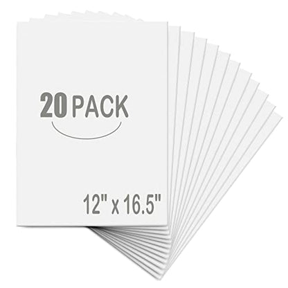 20 Pack White Foam Board 12" x 16.5"