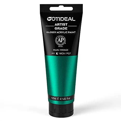 Metallic Acrylic Paint Pearl Viridian Green Tubes (4.1 Fl Oz)