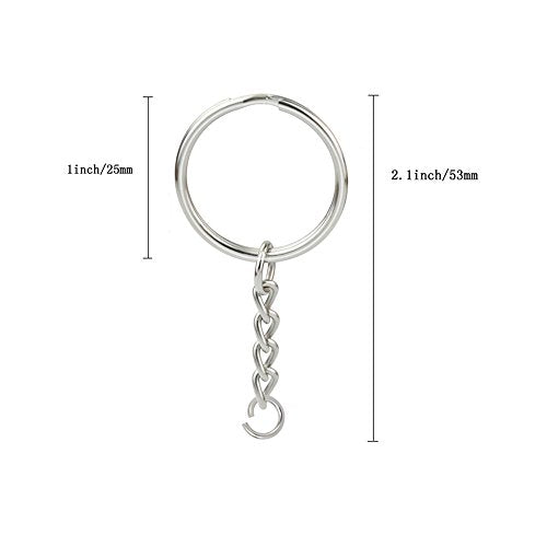 100PCS Split Key Ring Kit with Chains & Jump Rings (100 Count)
