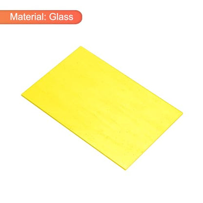 2 Pcs Stained Glass Sheet Mosaic Tile 7.9 Inch x 5.9 Inch Bright Yellow Stained Glass Sheets for Crafts DIY Art Project