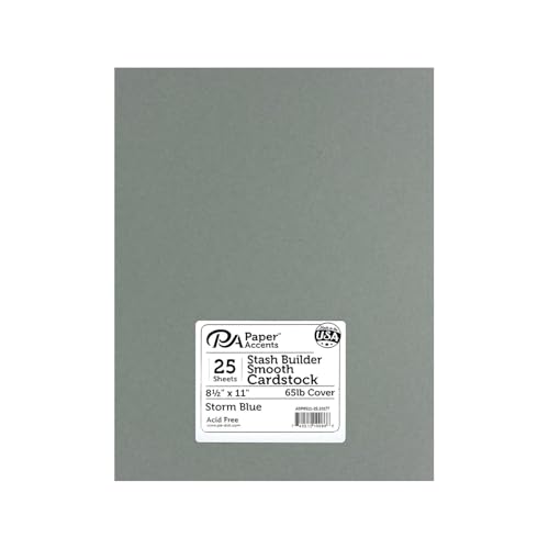 PA Paper Accents Stash Builder Cardstock 8.5" x 11" Storm Blue