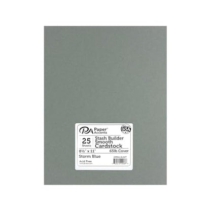 PA Paper Accents Stash Builder Cardstock 8.5" x 11" Storm Blue