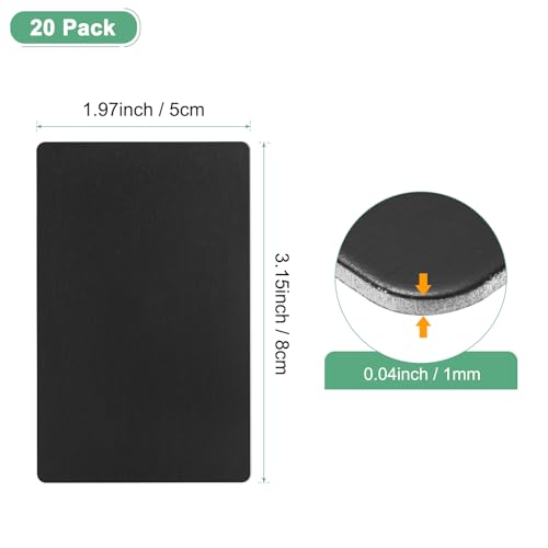 20 Pack Anodized Aluminium Laser Engraved Mount Metal Plate 3x2x0.04 Inch Engraver Blank Anodized Aluminum Sheets for DIY Laser Printing (20 Count)