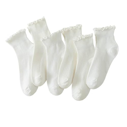 6 Pairs of Ruffle Socks Women (12 count)