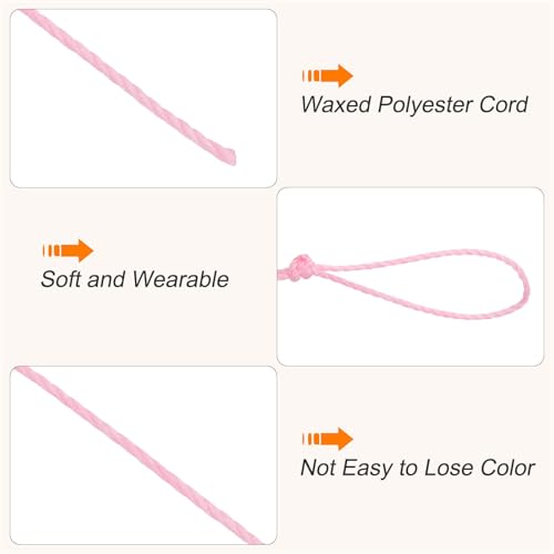 Waxed Cord 0.45mm Waxed Thread 87 Yard Wax String Leather Cord for Bracelet Making