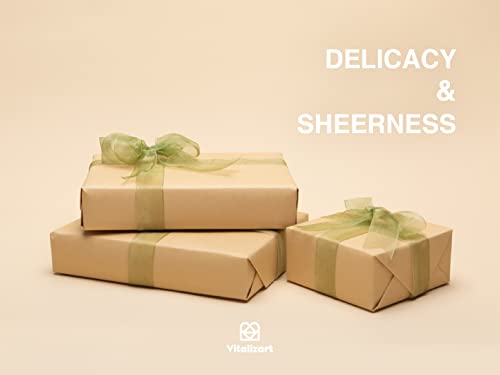 Sage Green Organza Ribbon 1" x 30 Yd Sheer Gift Wrapping Ribbon (90 Foot)
