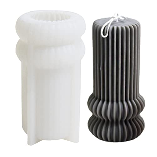 Stripe Roman Column Silicone Candle Mold Geometric Wax Soap Mold Fondant Chocolate Cake Baking Mould Plaster Clay Resin Epoxy Mold