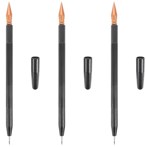 3Pcs Scratch Painting Pens Dual Tip Stylus Scratch and Sketch Drawing Tools with Protective Caps Comfortable Grip 6.69 Inch Length for Art and Craft