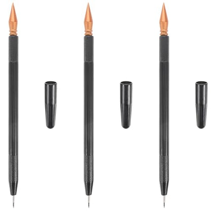 3Pcs Scratch Painting Pens Dual Tip Stylus Scratch and Sketch Drawing Tools with Protective Caps Comfortable Grip 6.69 Inch Length for Art and Craft