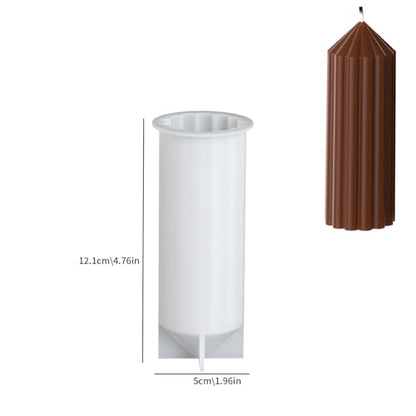 2 Pack Stripe Cylinder Pillar Spiral Candle Resin Mold