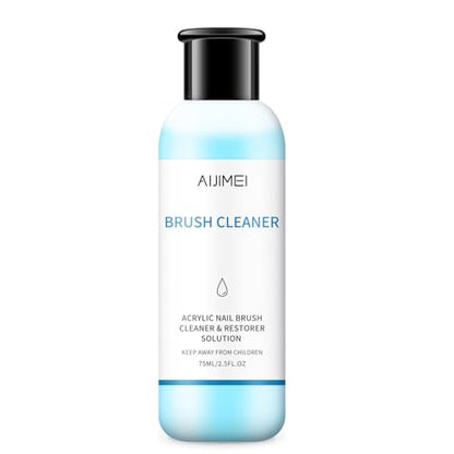 Acrylic Nail Brush Cleaner 2.5FL.OZ 75ML Acrylic Brush Cleaner Liquid Acrylic Nail Brushes Nail Art Tools for Salon Home Use Acrylic Paint Brush Cleaner (2.5 Fl Oz)
