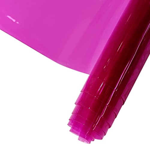 HYANG Dark Pink Transparent PVC Super Clear Holographic Vinyl Faux Leather Sheets 1 Roll 12" x 47"