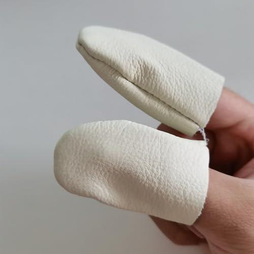 4 Pairs Leather Finger Protector Needle Felting Knitting Finger Thimble Guards Tools