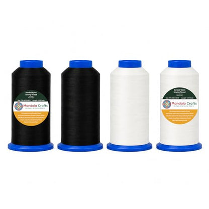 Size 69 210D T70 Black Off White Bonded Nylon Thread 6000YDs (18000 Foot)