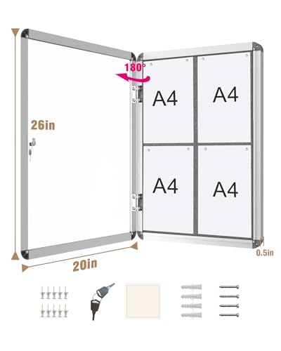 26"x20" Enclosed Bulletin Board