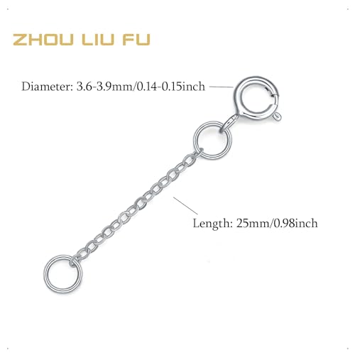 18K 750 Real White Gold Extender for Necklace Bracelet Anklet Extenders for Jewelry Gold Extension for Women Men Durable Adjustable Chain Accessories 0.98Inch