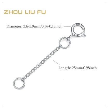 18K 750 Real White Gold Extender for Necklace Bracelet Anklet Extenders for Jewelry Gold Extension for Women Men Durable Adjustable Chain Accessories 0.98Inch