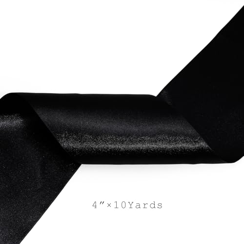 Black Satin Ribbon 4 Inch x 10 Yards Double Faced