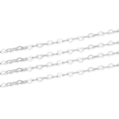 5 Feet Real Sterling Silver Heart Chain Link Findings 3.2x2.1mm (5 Foot)