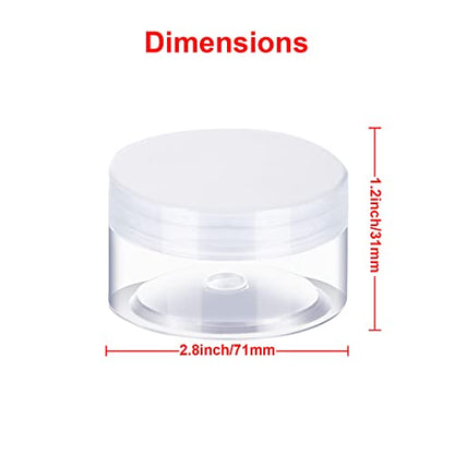 12 Pack 2 oz Plastic Container Jars with Lids Round Clear Travel Cosmetic Container Slime Jars for Toiletries (12 Count)