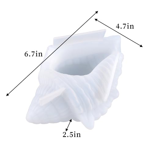 Large Conch Silicone Mold Unique Conch Shaped Tray Resin Concrete Mold 3D Candle Vessels Trinket Holder Container Epoxy Molds Marine Shell Storage Tray Casting Clay Craft Mould DIY Home Decor