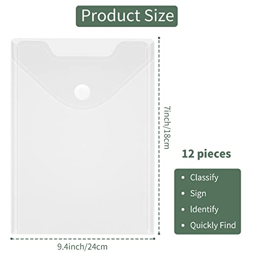 12 Pack Large Clear Die & Stamp Storage Bag Transparent Plastic Folders for Cutting Dies Stencil Embossing Crafts for DIY Scrapbooking Paper Card Craft Organizer Holder (12 Count)
