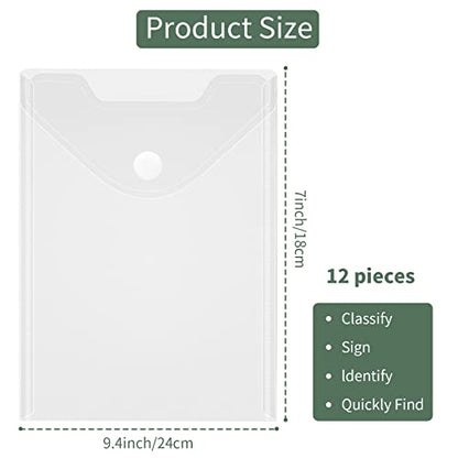 12 Pack Large Clear Die & Stamp Storage Bag Transparent Plastic Folders for Cutting Dies Stencil Embossing Crafts for DIY Scrapbooking Paper Card Craft Organizer Holder (12 Count)