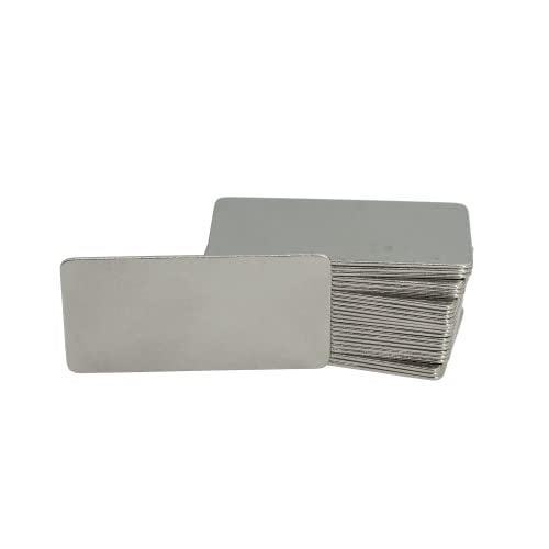 Stainless Steel Engraving Blank Tags Rectangle Stamping Blanks Blank Metal Plate 25 Pack 1x2Inch