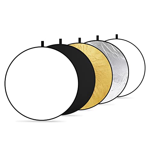 32 Inch 80 Centimeter Light Reflector Light Diffuser 5 in 1 Collapsible Multi Disc with Bag