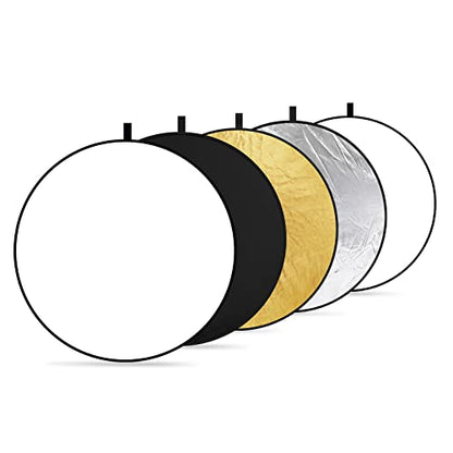 32 Inch 80 Centimeter Light Reflector Light Diffuser 5 in 1 Collapsible Multi Disc with Bag