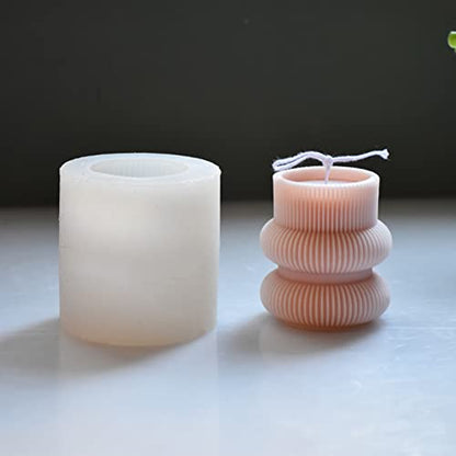 Barrel Striped Candle Silicone Mold Geometric Pillar Candle Soap Mold Fondant Chocolate Cake Baking Mould Plaster Clay Resin Epoxy Mold