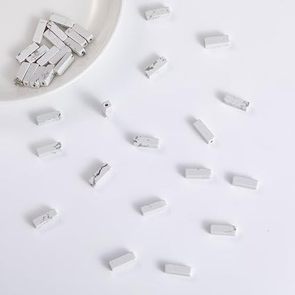 Natural White Turquoise Rectangle Tube Beads 4x13mm 38cm (28 Count)