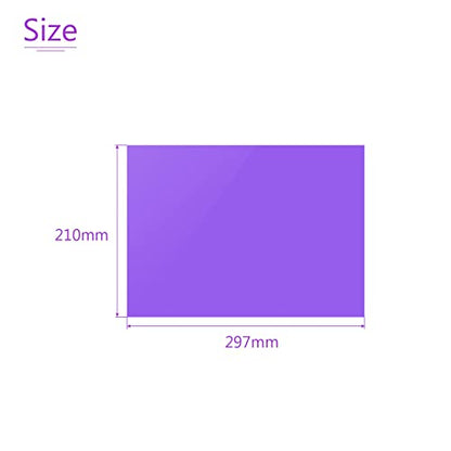 10Pcs Correction Gel Light Filter Overlay Transparent Plastic PVC Sheets Purple for Photo