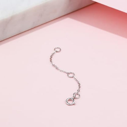 18K 750 Real White Gold Extender for Necklace Bracelet Anklet Extenders for Jewelry Gold Extension for Women Men Durable Adjustable Chain Accessories 1.97Inch