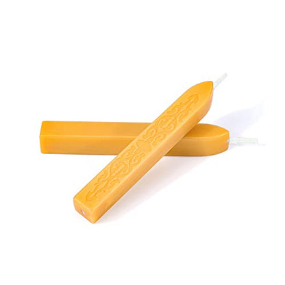 5Pcs Amber Gold Sealing Wax Sticks with Wicks for Wax Seal Stamp (5 Count)